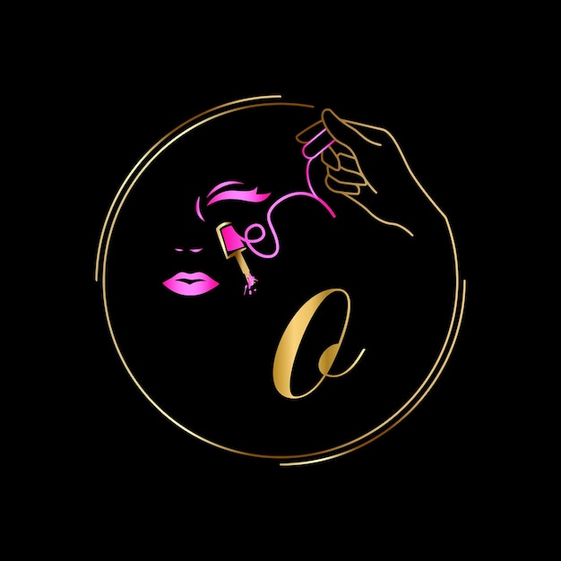 Vecteur o logo initial, ongles, modèle vectoriel luxury cosmetics spa beauty