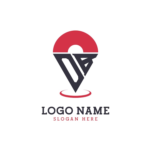 OB Location Icon Design Logo moderne OB Pinpoint pour les applications de cartes de navigation et les entreprises basées sur la localisation