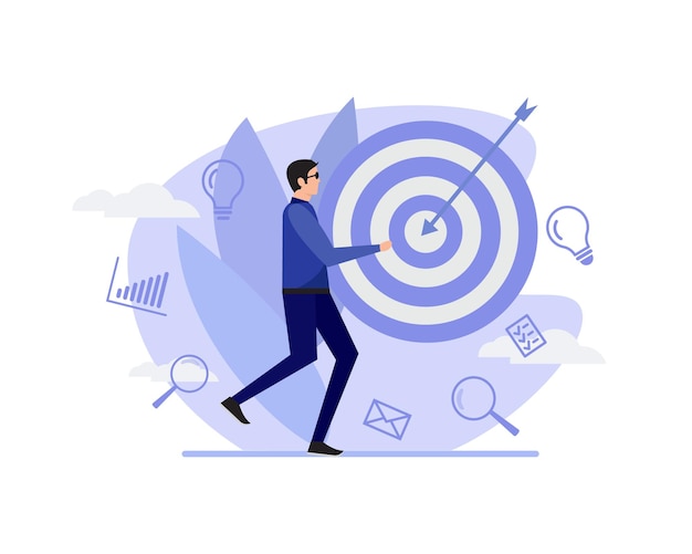 Objectifs business concept illustration vectorielle plane