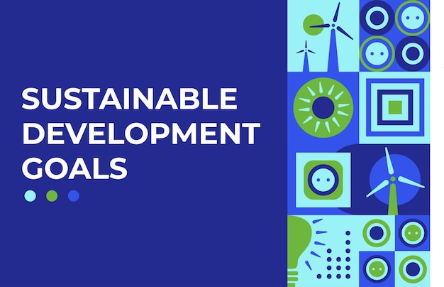 Vecteur objectifs de développement durable énergies renouvelables éolienne infographie abstraite
