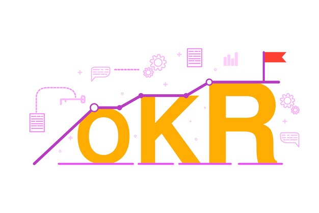 Vecteur objectifs et résultats clés concept d'entreprise okr