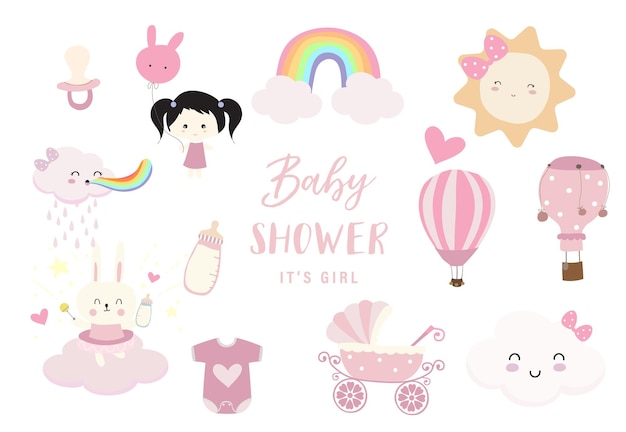 Objet De Douche De Bébé Pour Fille Avec Nuage Arc-en-ciel Skyballoon