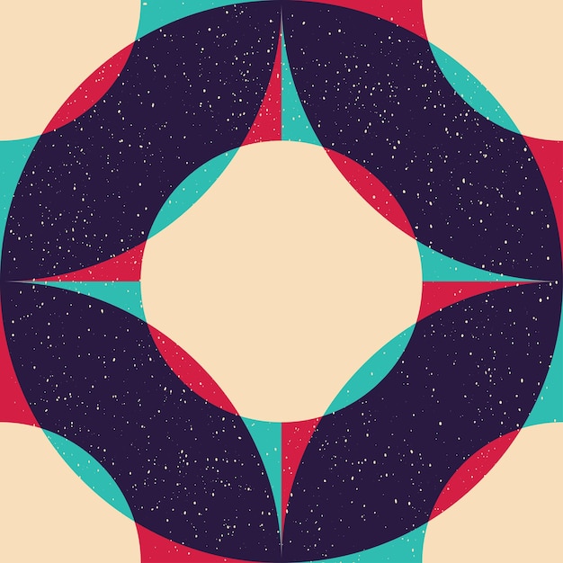 Objet géométrique avec effet d'impression riso Élément graphique vectoriel