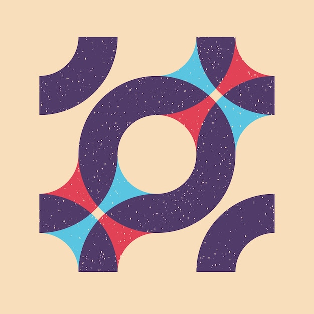 Objet géométrique avec effet d'impression riso Élément graphique vectoriel