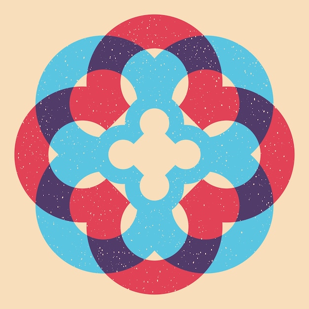 Objet géométrique avec effet d'impression riso Élément graphique vectoriel