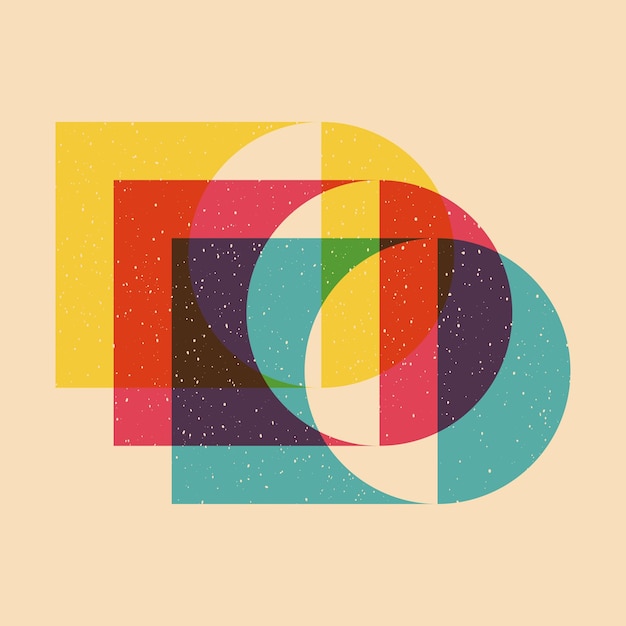Objet géométrique avec effet d'impression riso Élément graphique vectoriel