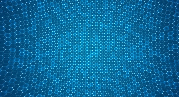 Objet vectoriel 3d d'une grille hexagonale avec des points de conception élégante