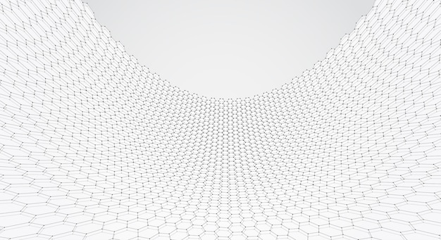 Objet vectoriel 3d d'une grille hexagonale avec des points de conception élégante