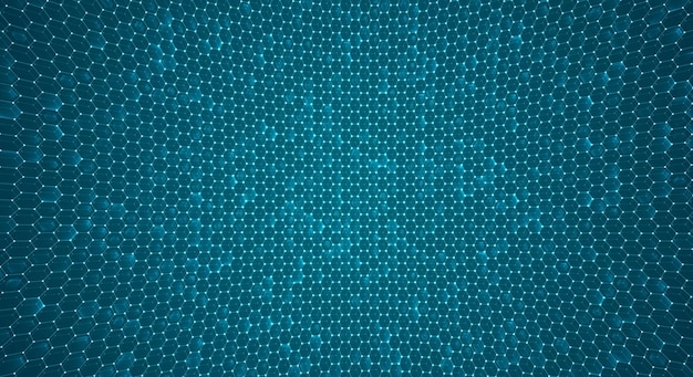 Objet vectoriel 3d d'une grille hexagonale avec des points de conception élégante