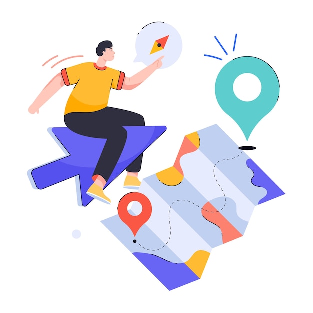 Obtenir une illustration plate de la navigation