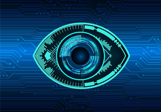 Oeil Cyber Circuit Futur Technologie Concept Arrière-plan