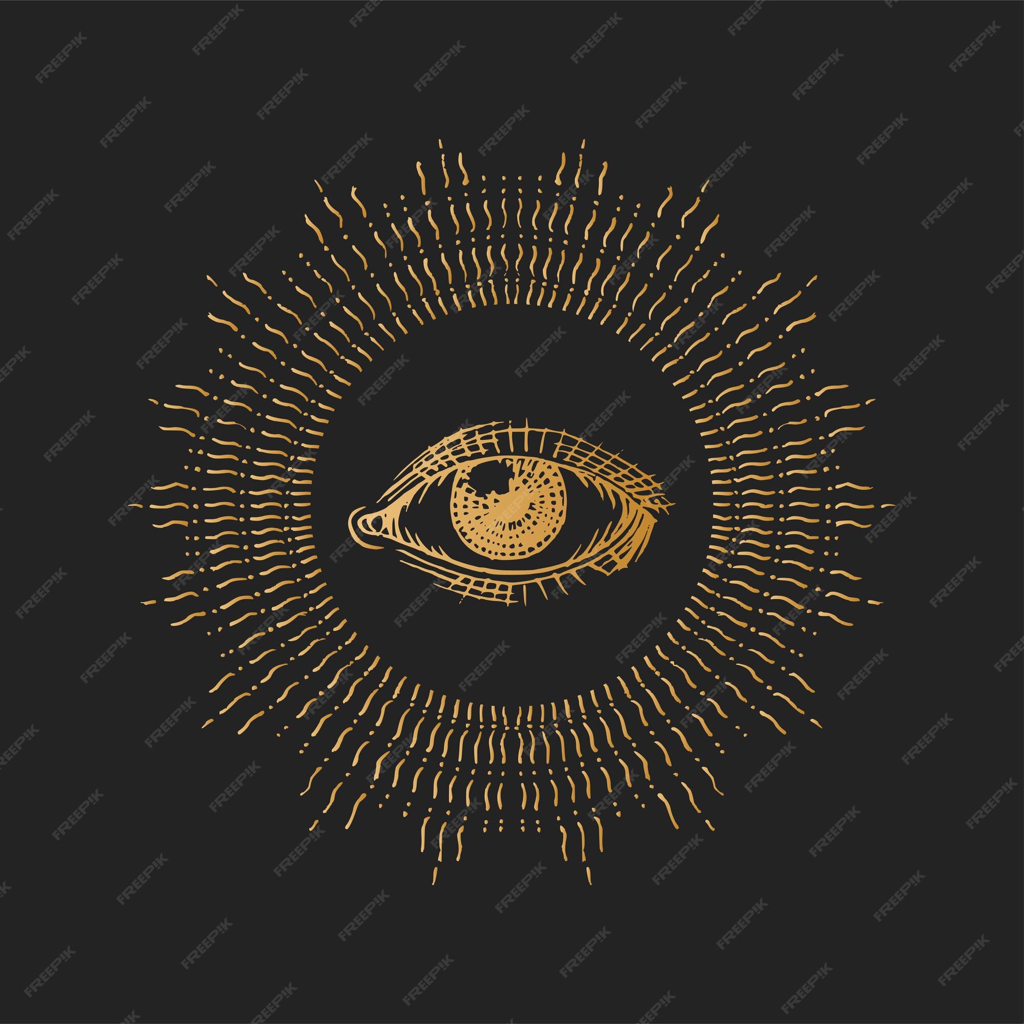 Oeil Qui Voit Tout Illustration De La Providence Vecteur Premium