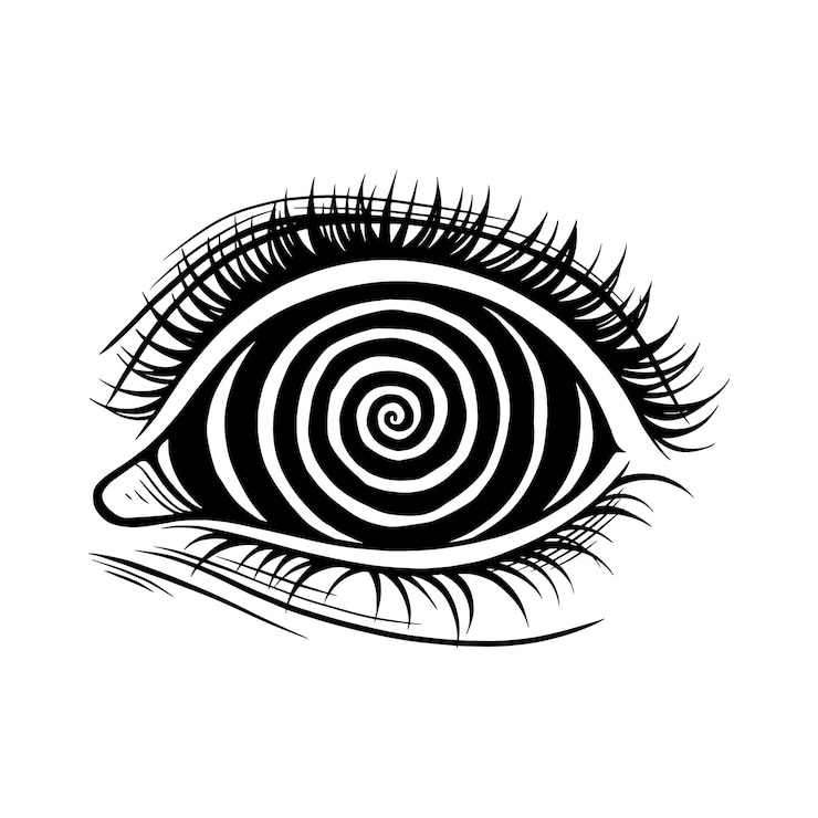 Vecteur oeil spirale psychédélique