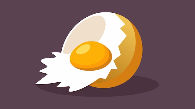 Vecteur un œuf cassé avec un jaune cassé symbolisant la douleur et la vulnérabilité qui viennent avec l'acceptation