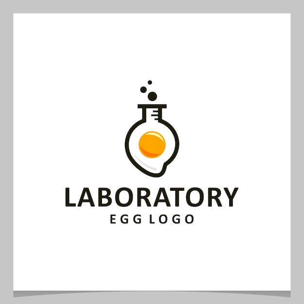 Oeuf De Conception De Logo D'inspiration Avec Le Logo De Laboratoire. Vecteur De Prime