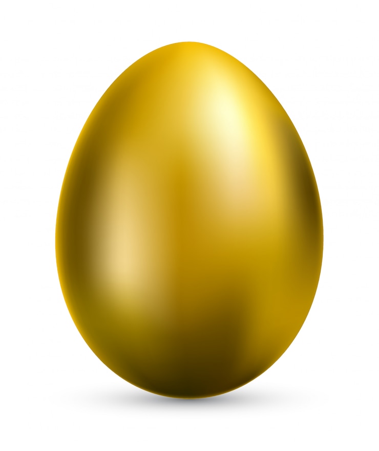 Vecteur oeuf d'or réaliste isolé