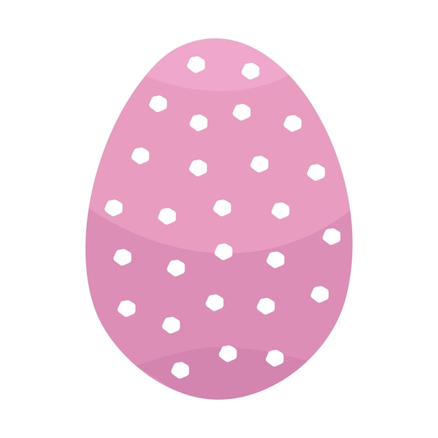 Oeuf de Pâques rose avec illustration colorée de points blancs