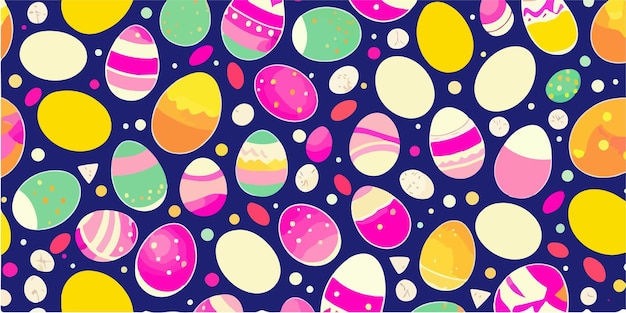 Oeuf de Pâques vectoriel et illustration de lapin avec un style fantaisiste