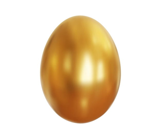 Oeuf de poule doré 3d isolé sur fond blanc Joyeuses Pâques illustration vectorielle