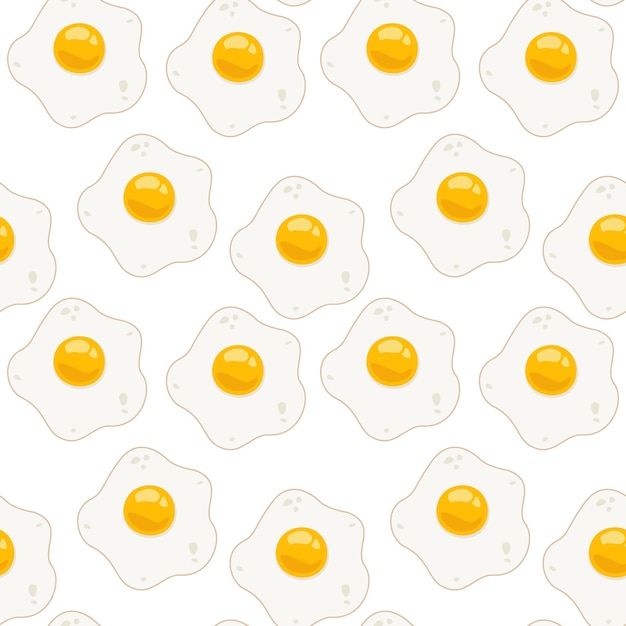 Oeufs Brouillés Sans Soudure Vector Background Modèle De Petit Déjeuner Dans Le Style Minimalisme