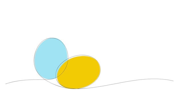 Oeufs de Pâques colorés sur une seule ligne