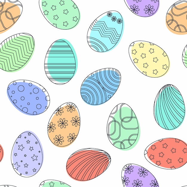 Oeufs de Pâques doodle modèle sans couture