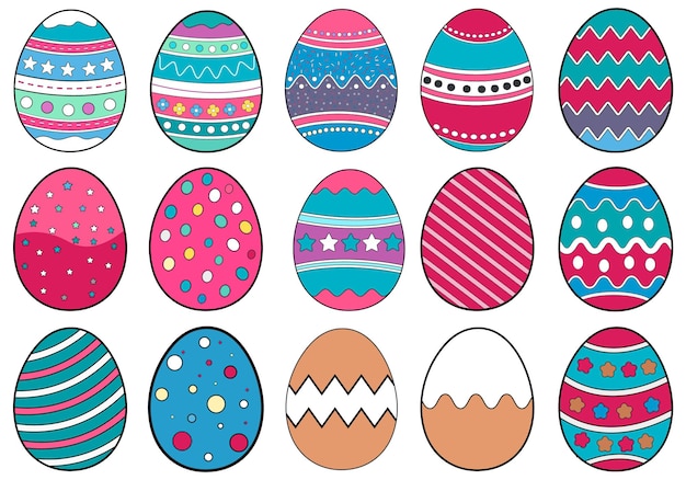 Vecteur Œufs de pâques illustration vectorielle de jeu silhouettes de pâque isolées œufs colorés vecteur