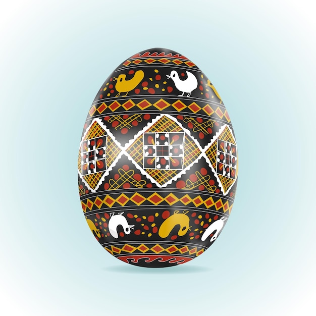 Oeufs de Pâques avec un ornement folklorique ukrainien. Pysanka. Illustration vectorielle