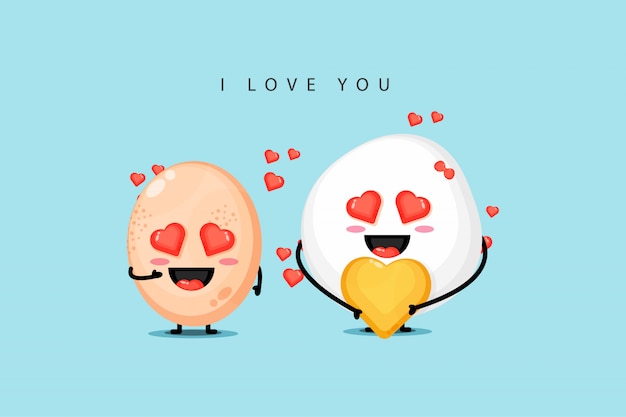 Les oeufs de poule mascotte sont amoureux