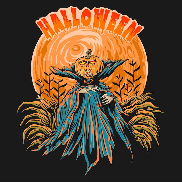 Oeuvre De Conception De Tshirt Halloween Effrayant