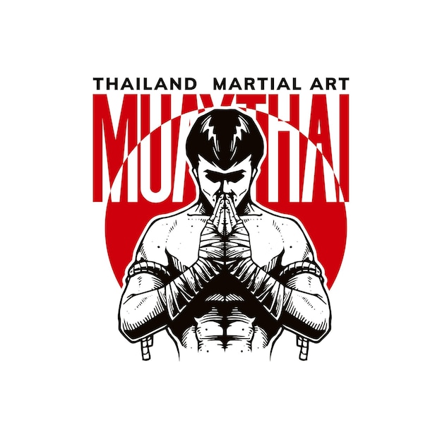 Vecteur oeuvre de muay thai