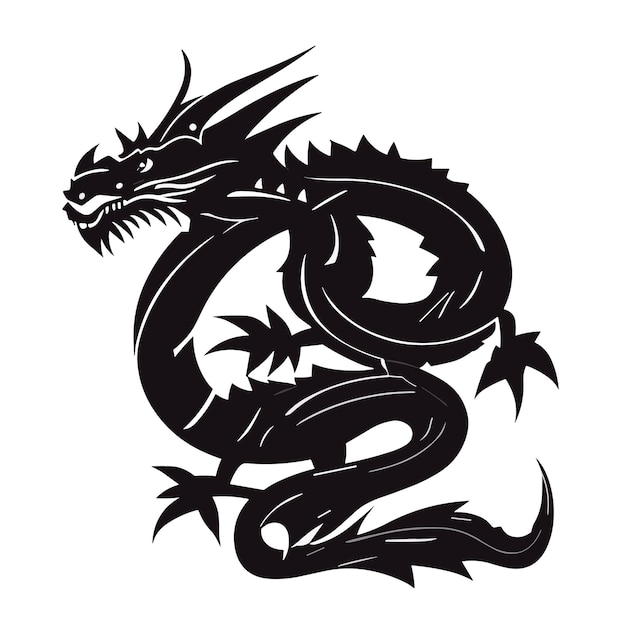 Oeuvre Numérique Une Illustration De Dragon Pour La Conception De Logo Et De Tshirt