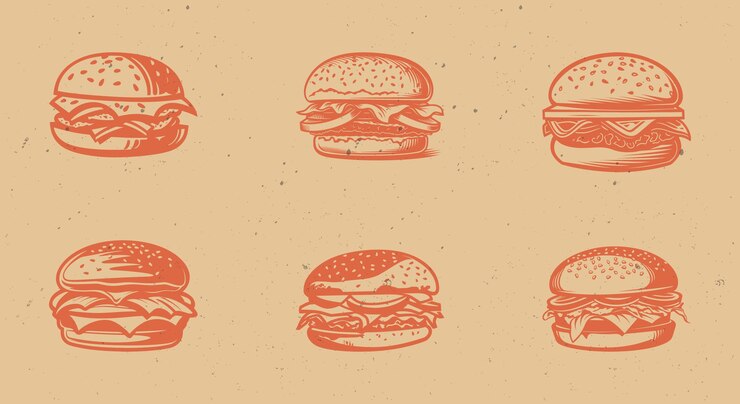Vecteur oeuvre de vecteur de hamburger gastronomique