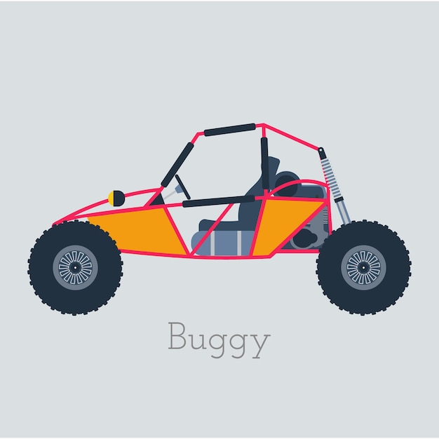 Vecteur off road buggy 4x4 vector illustration isolé sur fond blanc