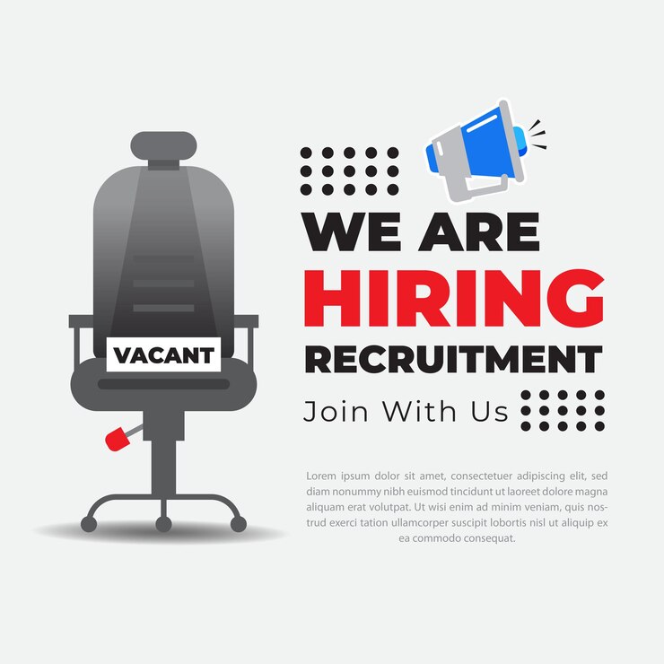 Offre d'emploi avec chaise de bureau vide