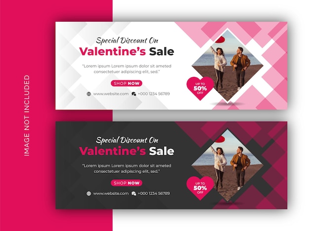 Offre De La Saint-valentin Promotion De La Promotion De La Vente Sur Les Réseaux Sociaux Couverture Facebook