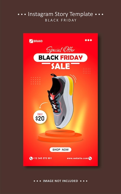 Offre Spéciale Black Friday Flyer Instagram Modèle D'histoire Facebook