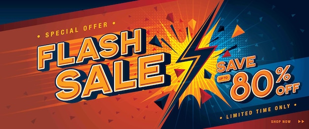 Offre Spéciale De Conception De Modèle De Bannière De Vente Flash Remise De 80 Sur La Conception D'affiches De Promotion D'achat