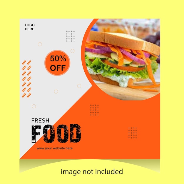 Offre spéciale de menu de restauration rapide Post Design sur les médias sociaux
