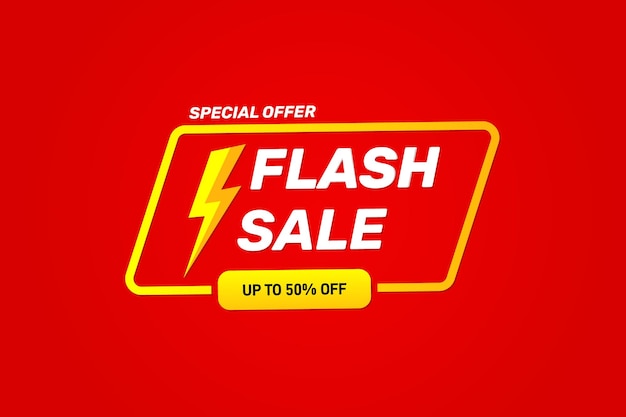 Offre Spéciale Remise Sur La Bannière De Vente Flash Jusqu'à 50% De Réduction