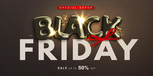 Offre spéciale vendredi noir avec texte 3D