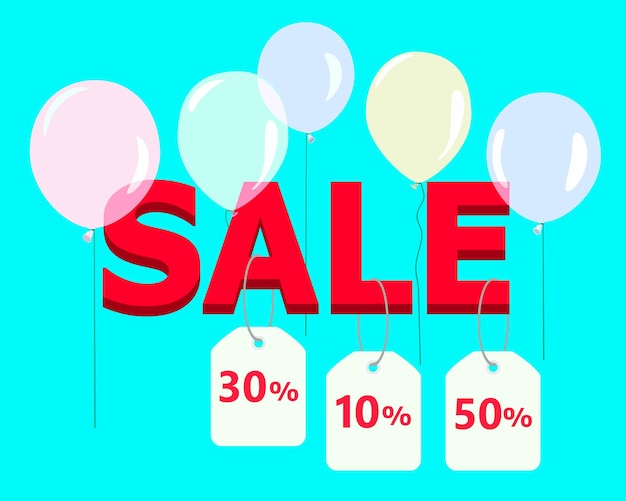 Offre Spéciale Vente Conception De Modèle De Bannière De Promotion Avec Super Vente De Ballons