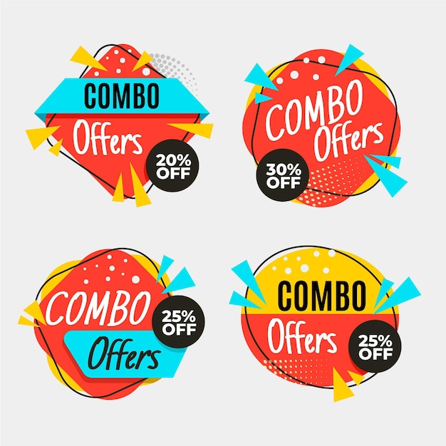 Vecteur offres combo - labels