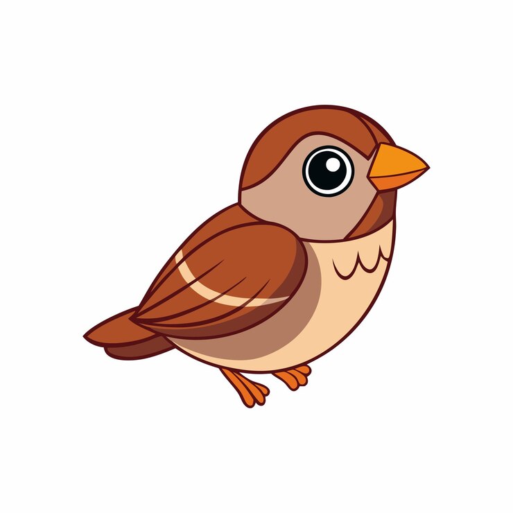Vecteur un oiseau avec un bec jaune et des plumes brunes dessus