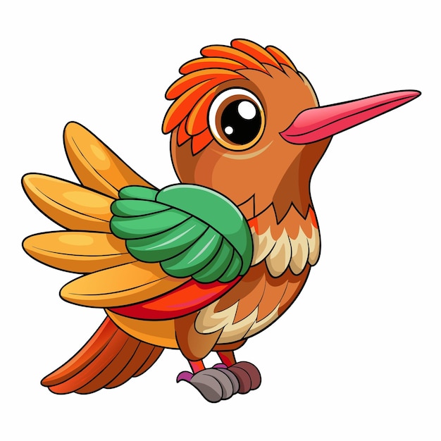 Vecteur l'oiseau colibri d'allens est le vecteur kawaii