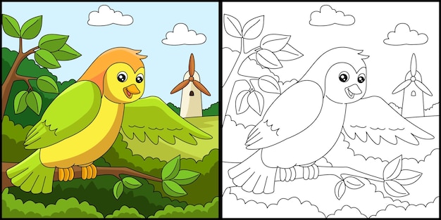 Oiseau Coloriage Illustration Colorée