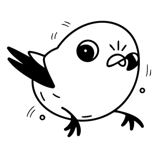 Oiseau de dessin animé mignon Illustration vectorielle sur fond blanc Isolé