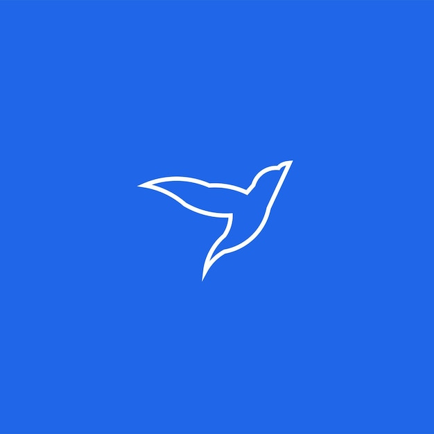 Oiseau Ligne Art Simple Minimaliste Logo Design Inspiration Illustration Vectorielle