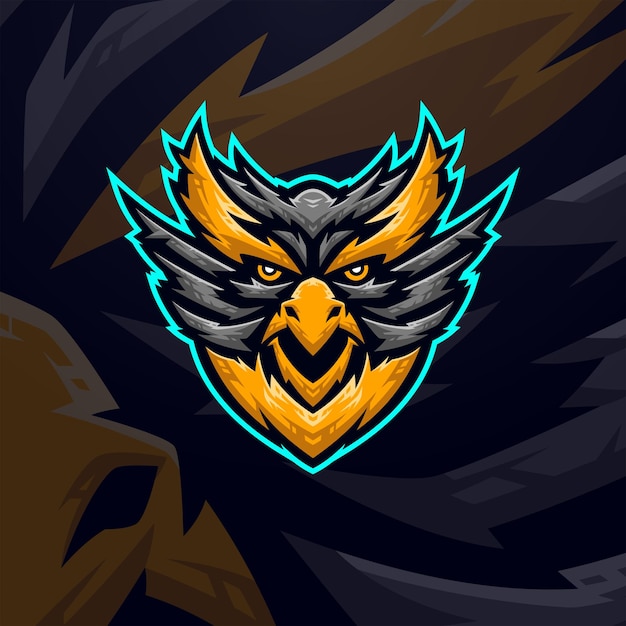 Oiseau Mascotte Logo Esport Illustration Vecteur Premium