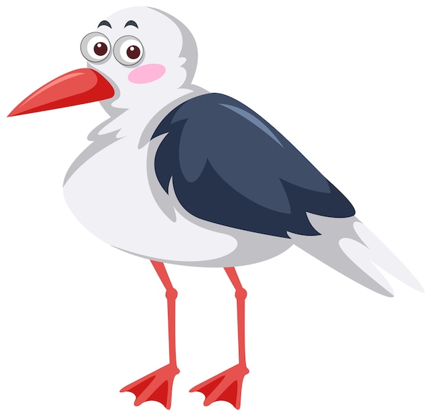 Oiseau mouette en style cartoon